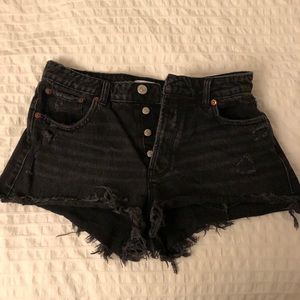 Zara Ripped Black Shorts